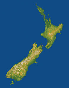 New Zealand topographic image