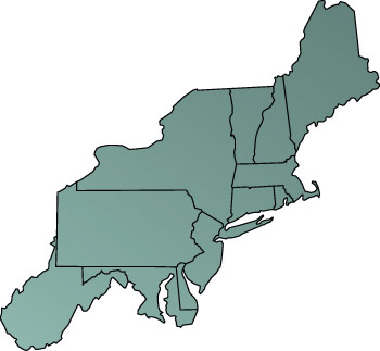 Map of the northeastern states