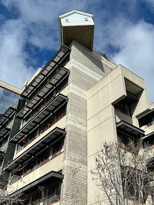 A view of the rooftop art installation called Fallen Star (Do Ho Suh, 2012) at the University of California San Diego.